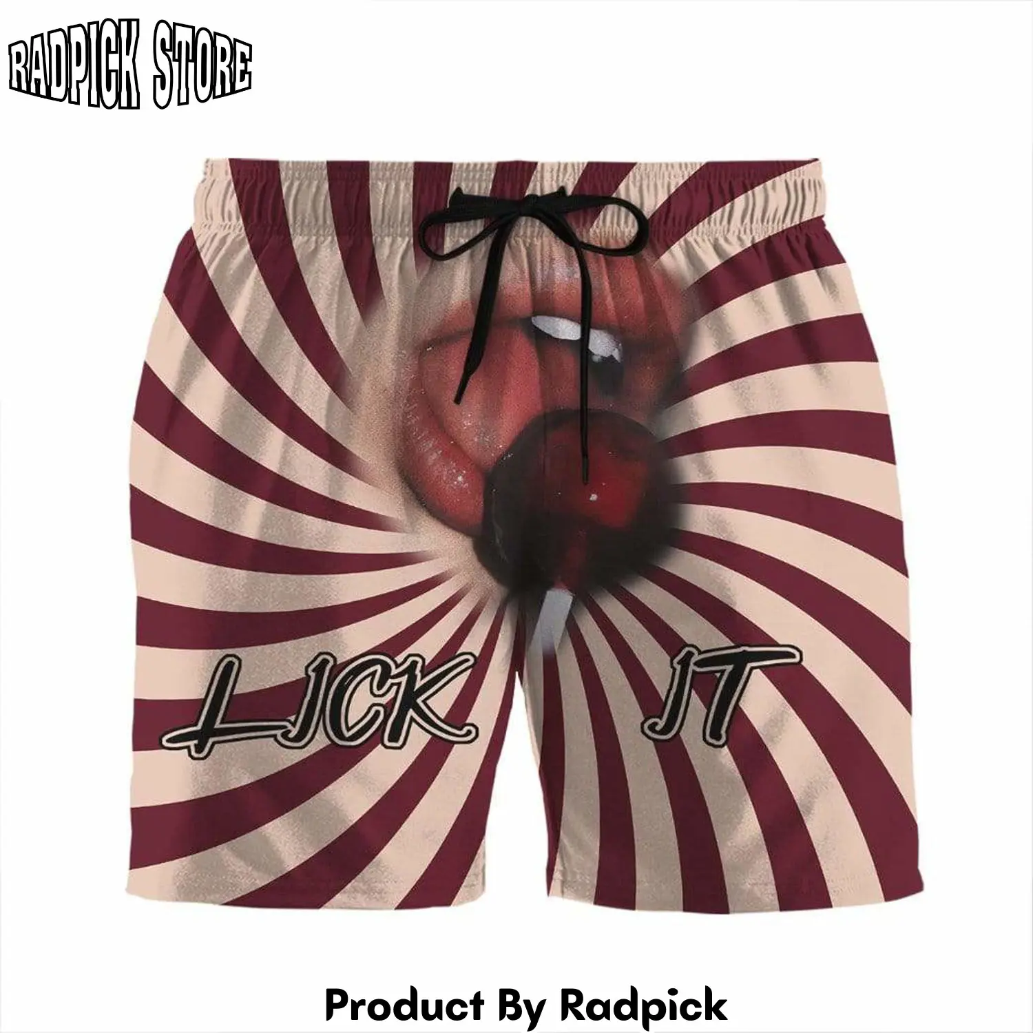 Radpick 3d lick it girl custom beach shorts swim trunks rp631385